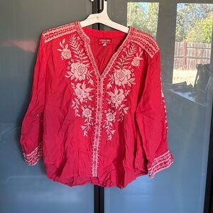 Johnny Was Workshop, Long Sleeve, Button Down Blouse, Side XL